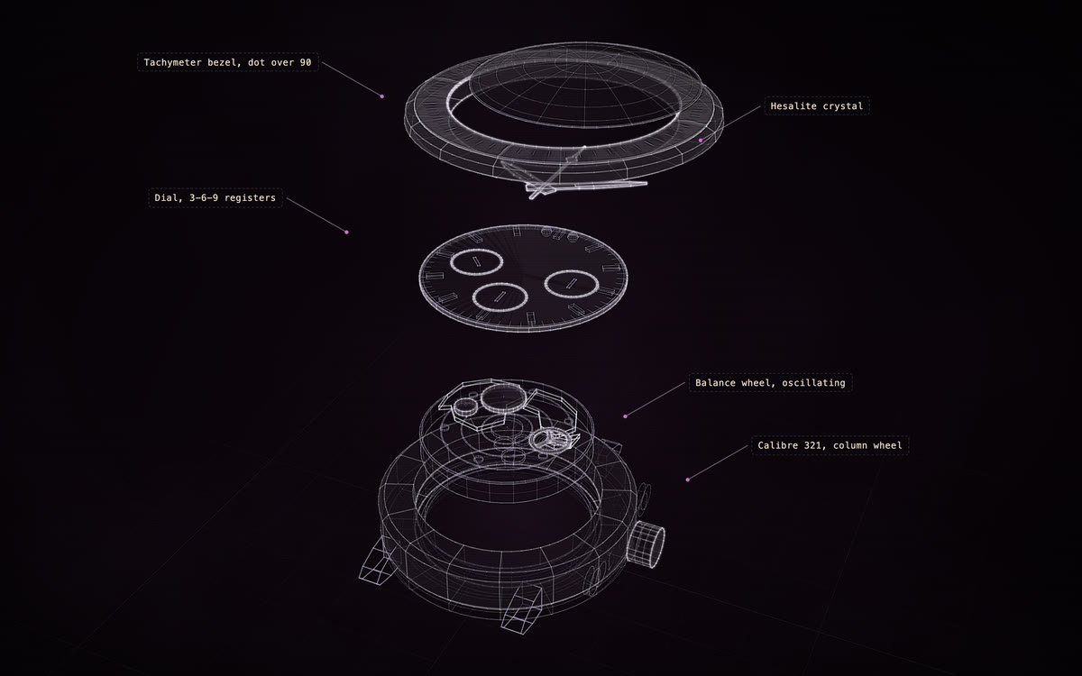 Omega Speedmaster, calibre 321, a holographic construct