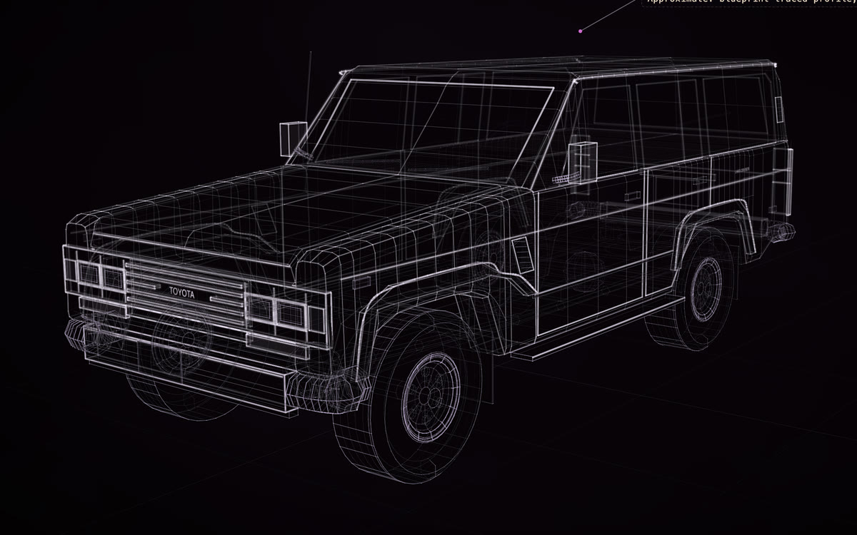 Toyota Land Cruiser FJ62, a holographic construct